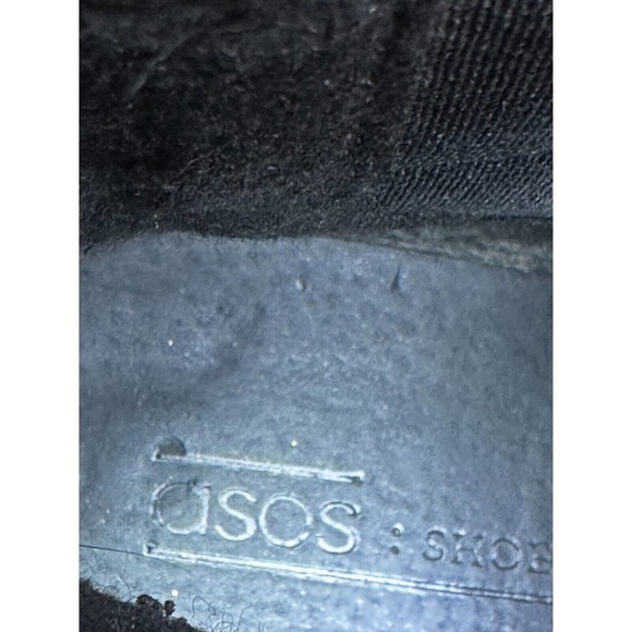 Asos Bootie Womens 8 Black Chelsea Leather Block Heel Lug Sole Round Toe Slip On - Picture 6 of 7